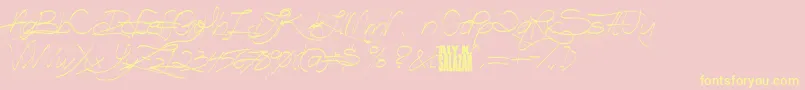 TurnBackTime Font – Yellow Fonts on Pink Background