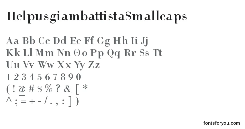 Шрифт HelpusgiambattistaSmallcaps – алфавит, цифры, специальные символы