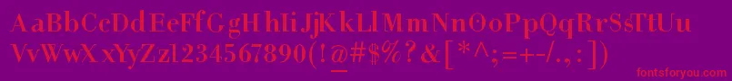 フォントHelpusgiambattistaSmallcaps – 紫の背景に赤い文字