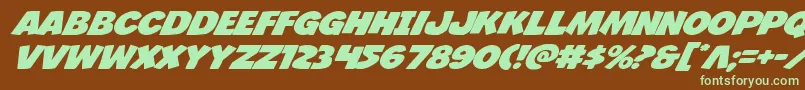 Jcandlestickexpand-fontti – vihreät fontit ruskealla taustalla