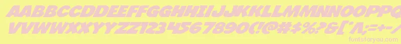 Jcandlestickexpand-fontti – vaaleanpunaiset fontit keltaisella taustalla
