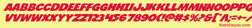 Jcandlestickexpand-Schriftart – Rote Schriften auf gelbem Hintergrund