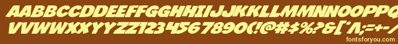 Jcandlestickexpand-fontti – keltaiset fontit ruskealla taustalla