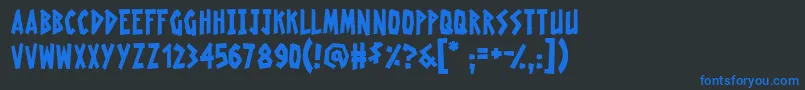 RadioactiveGranny Font – Blue Fonts on Black Background