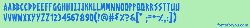 RadioactiveGranny Font – Blue Fonts on Green Background