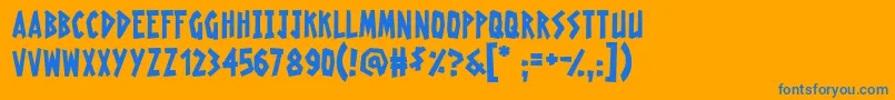 RadioactiveGranny Font – Blue Fonts on Orange Background