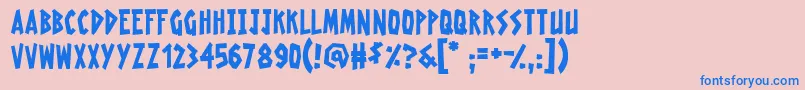 RadioactiveGranny Font – Blue Fonts on Pink Background