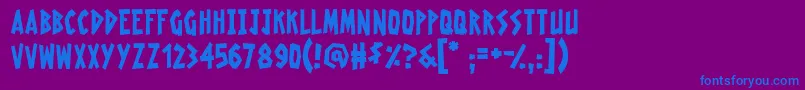 RadioactiveGranny Font – Blue Fonts on Purple Background
