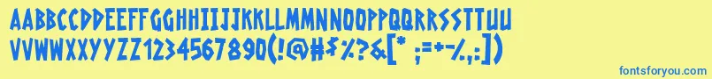 RadioactiveGranny Font – Blue Fonts on Yellow Background