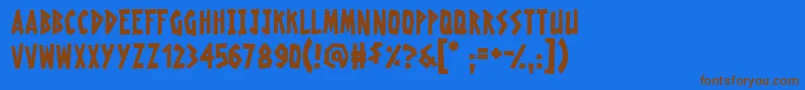 RadioactiveGranny Font – Brown Fonts on Blue Background