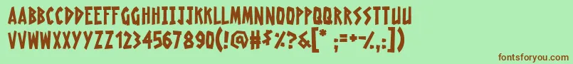 RadioactiveGranny Font – Brown Fonts on Green Background