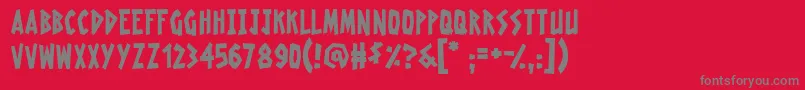 フォントRadioactiveGranny – 赤い背景に灰色の文字