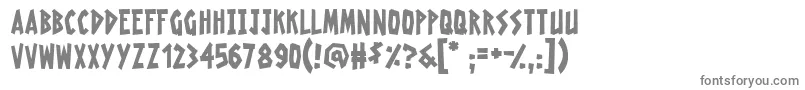 RadioactiveGranny-fontti – harmaat kirjasimet valkoisella taustalla