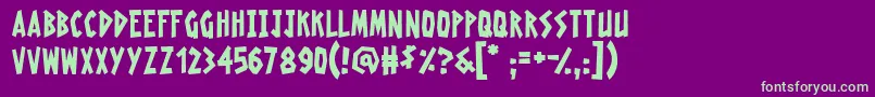 RadioactiveGranny Font – Green Fonts on Purple Background