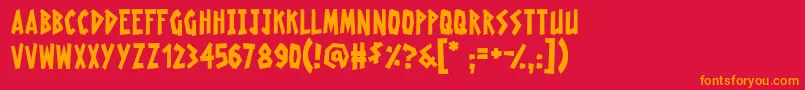 RadioactiveGranny Font – Orange Fonts on Red Background