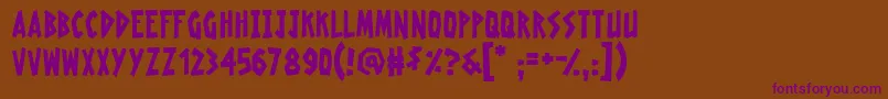 RadioactiveGranny Font – Purple Fonts on Brown Background