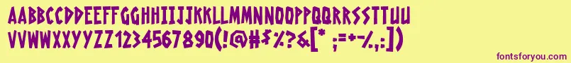 RadioactiveGranny Font – Purple Fonts on Yellow Background