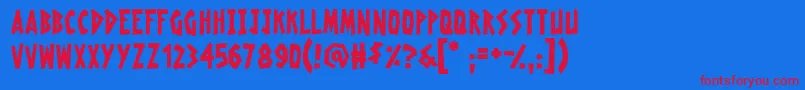RadioactiveGranny Font – Red Fonts on Blue Background