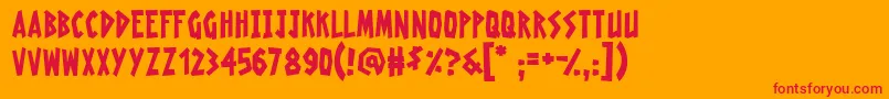 RadioactiveGranny Font – Red Fonts on Orange Background