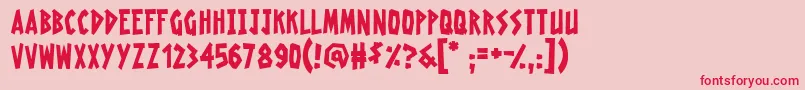 RadioactiveGranny Font – Red Fonts on Pink Background