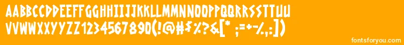 RadioactiveGranny Font – White Fonts on Orange Background