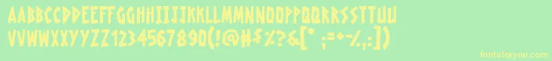 RadioactiveGranny Font – Yellow Fonts on Green Background