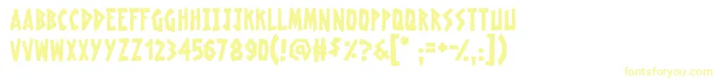 RadioactiveGranny Font – Yellow Fonts on White Background