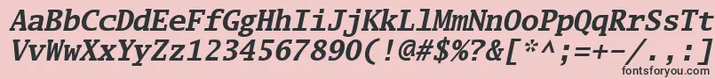Luximbi-fontti – mustat fontit vaaleanpunaisella taustalla