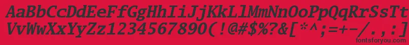 Luximbi Font – Black Fonts on Red Background