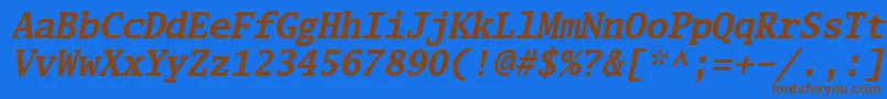 Luximbi-fontti – ruskeat fontit sinisellä taustalla