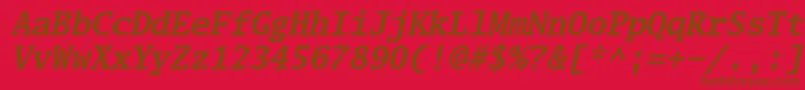 Luximbi Font – Brown Fonts on Red Background
