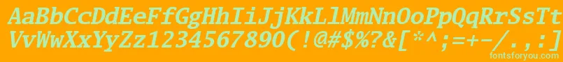 Luximbi Font – Green Fonts on Orange Background