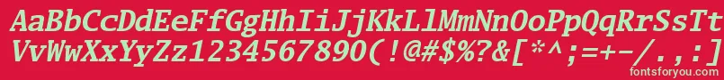 More about Luximbi Font Luximbi Font – Green Fonts on Red Background