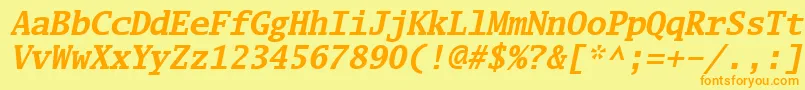 Luximbi Font – Orange Fonts on Yellow Background