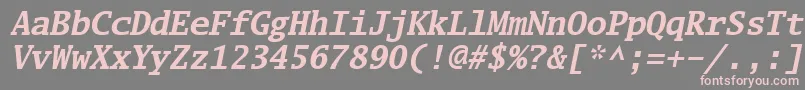Luximbi-fontti – vaaleanpunaiset fontit harmaalla taustalla