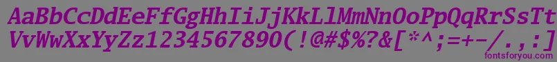 Luximbi-fontti – violetit fontit harmaalla taustalla