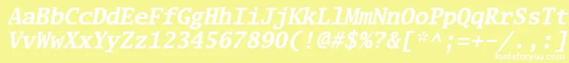 Luximbi-fontti – valkoiset fontit keltaisella taustalla
