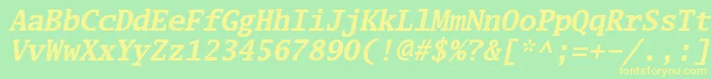 Luximbi Font – Yellow Fonts on Green Background