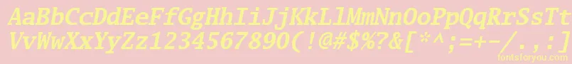 Luximbi-fontti – keltaiset fontit vaaleanpunaisella taustalla