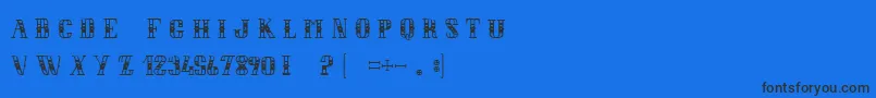 LeBalDesCochonnes-Schriftart – Schwarze Schriften auf blauem Hintergrund