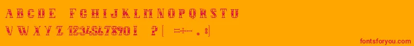 LeBalDesCochonnes Font – Red Fonts on Orange Background