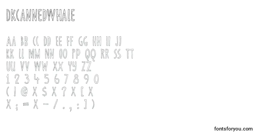 DkCannedWhale-fontti – aakkoset, numerot, erikoismerkit