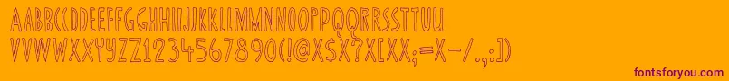 DkCannedWhale-Schriftart – Violette Schriften auf orangefarbenem Hintergrund