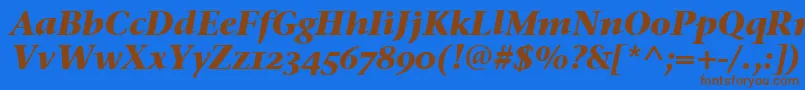 StoneSerifOsItcTtBoldita-fontti – ruskeat fontit sinisellä taustalla