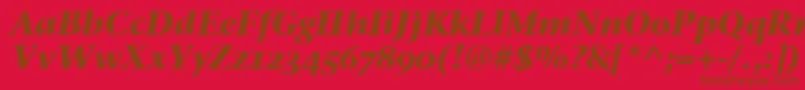 Police StoneSerifOsItcTtBoldita – polices brunes sur fond rouge