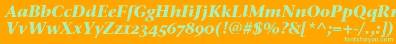 StoneSerifOsItcTtBoldita Font – Green Fonts on Orange Background