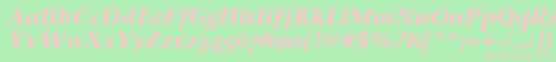 StoneSerifOsItcTtBoldita-Schriftart – Rosa Schriften auf grünem Hintergrund