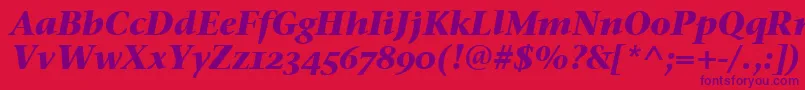 StoneSerifOsItcTtBoldita Font – Purple Fonts on Red Background