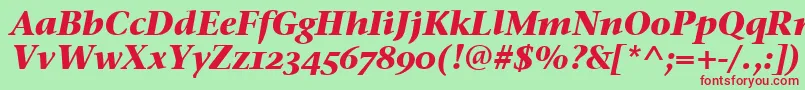 StoneSerifOsItcTtBoldita Font – Red Fonts on Green Background