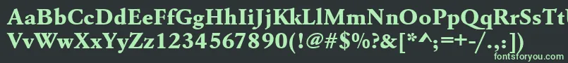 Шрифт Urwgaramondtextbolwid – зелёные шрифты на чёрном фоне